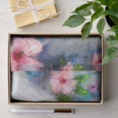 ピンク色の花を咲かせた白いペルシャの猫ネコの瞳 薄葉紙 (ギフト)