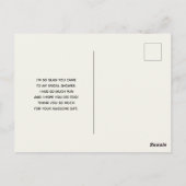 ピンク色の花を咲かせるストライプありがとう ポストカード (裏面)