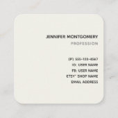 ピンク色の花を咲かせるストライプスクウェア・ビジネス スクエア名刺 (裏面)