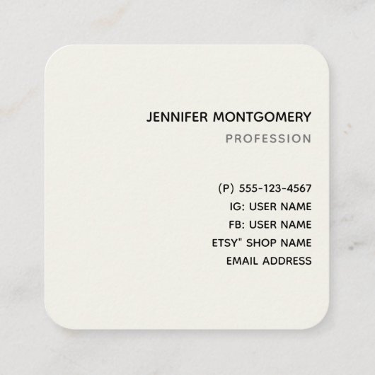 ピンク色の花を咲かせるストライプスクウェア・ビジネス スクエア名刺 (裏面)