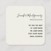 ピンク色の花を咲かせるストライプスクエアビジネス スクエア名刺 (裏面)