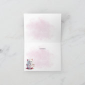 ピンク色の花を咲かせる子猫サンキューカード サンキューカード (内部)