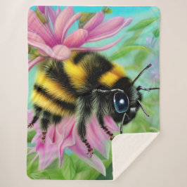 ピンク色の花を咲かせる美しいハチ シェルパブランケット