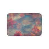 ピンク色の花を抑えた バスマット (正面)