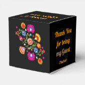 ピンク色の花を持つカスタマイズ可能なポーランドの民間伝承Fa フェイバーボックス (裏面サイド)