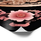 ピンク色の花を持つドラゴン ポスター (コーナー)