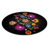 ピンク色の花を持つポーランドの民間伝承 カッティングボード (角)