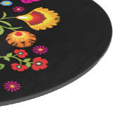 ピンク色の花を持つポーランドの民間伝承 カッティングボード (角)