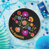 ピンク色の花を持つポーランドの民間伝承 ペーパープレート (パーティー)