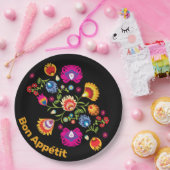 ピンク色の花を持つポーランドの民間伝承 ペーパープレート (パーティー)