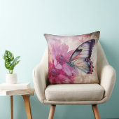 ピンク色の花を持つ夢のような蝶 クッション (椅子)