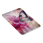 ピンク色の花を持つ夢のような蝶 マグネット (右側)