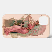 ピンク色の花を持つ月の女性 Case-Mate iPhoneケース (裏面 (横))