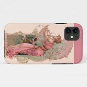 ピンク色の花を持つ月の女性 Case-Mate iPhoneケース (裏面(横))