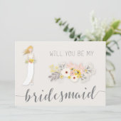 ピンク色の花を持つ私の花嫁のカードか 招待状 (スタンド正面)