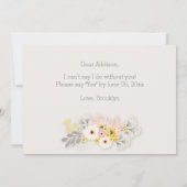 ピンク色の花を持つ私の花嫁のカードか 招待状 (裏面)