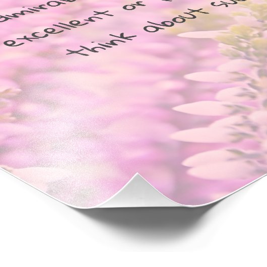 ピンク色の花を持つ美しい聖書の詩の引用文 フォトプリント            (角)