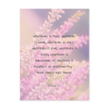 ピンク色の花を持つ美しい聖書の詩の引用文