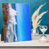 ピンク色の花を持つ見事な印象派の波 フォトプラーク (側面)