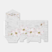 ピンク色の花を樺の木テクスチャ フェイバーボックス (折り畳みなし)