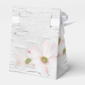 ピンク色の花を樺の木テクスチャ フェイバーボックス (裏面サイド)