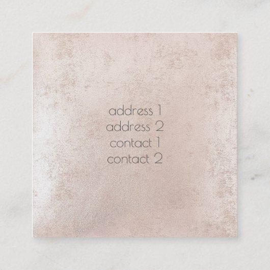 ピンク色の花を水色にする スクエア名刺 (裏面)