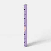 ピンク色の花を紫の開花ケース SAMSUNG GALAXYケース (左側面)