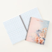ピンク色の花を背景に飾る ノートブック (内部)