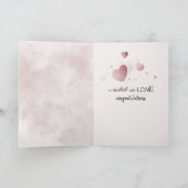 ピンク色の花を飾る抽象芸術 カード (内部)