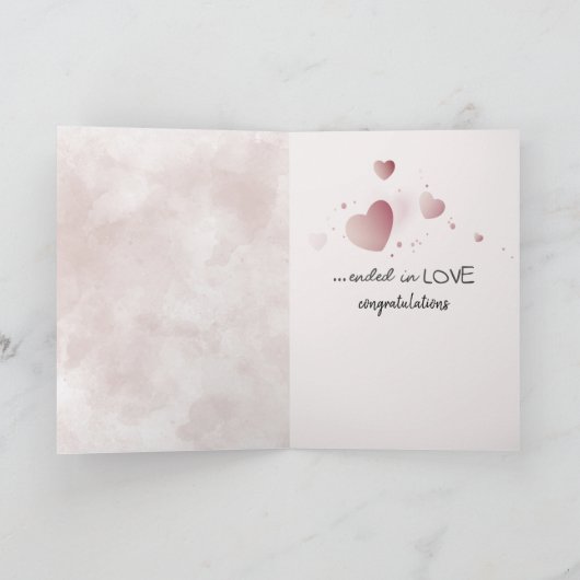 ピンク色の花を飾る抽象芸術 カード (内部)