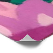 ピンク色の花を黒に ポスター (角)