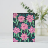 ピンク色の花を黒に ポストカード (スタンド正面)