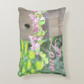 ピンク色の花アクセント アクセントクッション (正面(垂直))