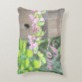 ピンク色の花アクセント アクセントクッション (裏面(縦))