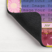 ピンク色の花カスタムのマウスパッド マウスパッド (コーナー)