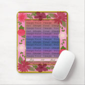 ピンク色の花カスタムのマウスパッド マウスパッド (マウス)