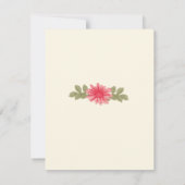 ピンク色の花カスタムの反応カード 出欠カード (裏面)