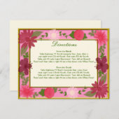 ピンク色の花カスタムの方向札 エンクロージャーカード (正面/裏面)