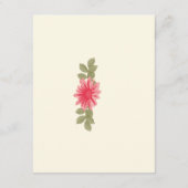 ピンク色の花カスタムの方向札 エンクロージャーカード (裏面)