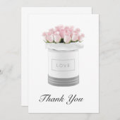 ピンク色の花サンキューカード サンキューカード (正面/裏面)