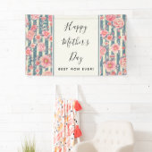 ピンク色の花ストライプが母の日 横断幕 (インサイチュ)