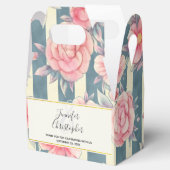 ピンク色の花ストライプ付結婚き フェイバーボックス (オープン)