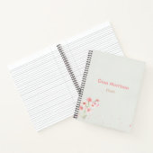 ピンク色の花フローラ灰色 ノートブック (内部)