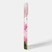 ピンク色の花フローラ絵画水色 Case-Mate iPhoneケース (裏面 / 右)
