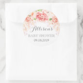 ピンク色の花ベビーシャワーのお気に入り ラウンドシール (バッグ)