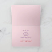 ピンク色の花ママの誕生日カード カード (内部)