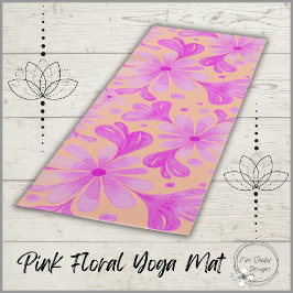 ピンク色の花ヨガマット ヨガマット