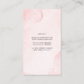 ピンク色の花ヴィンテージ水彩ニュートラエレガントル 名刺 (裏面)