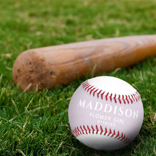 ピンク色の花女パーソナライズされた子 ソフトボール