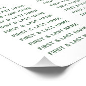 ピンク色の花庭園の結婚式座席表 ポスター (コーナー)